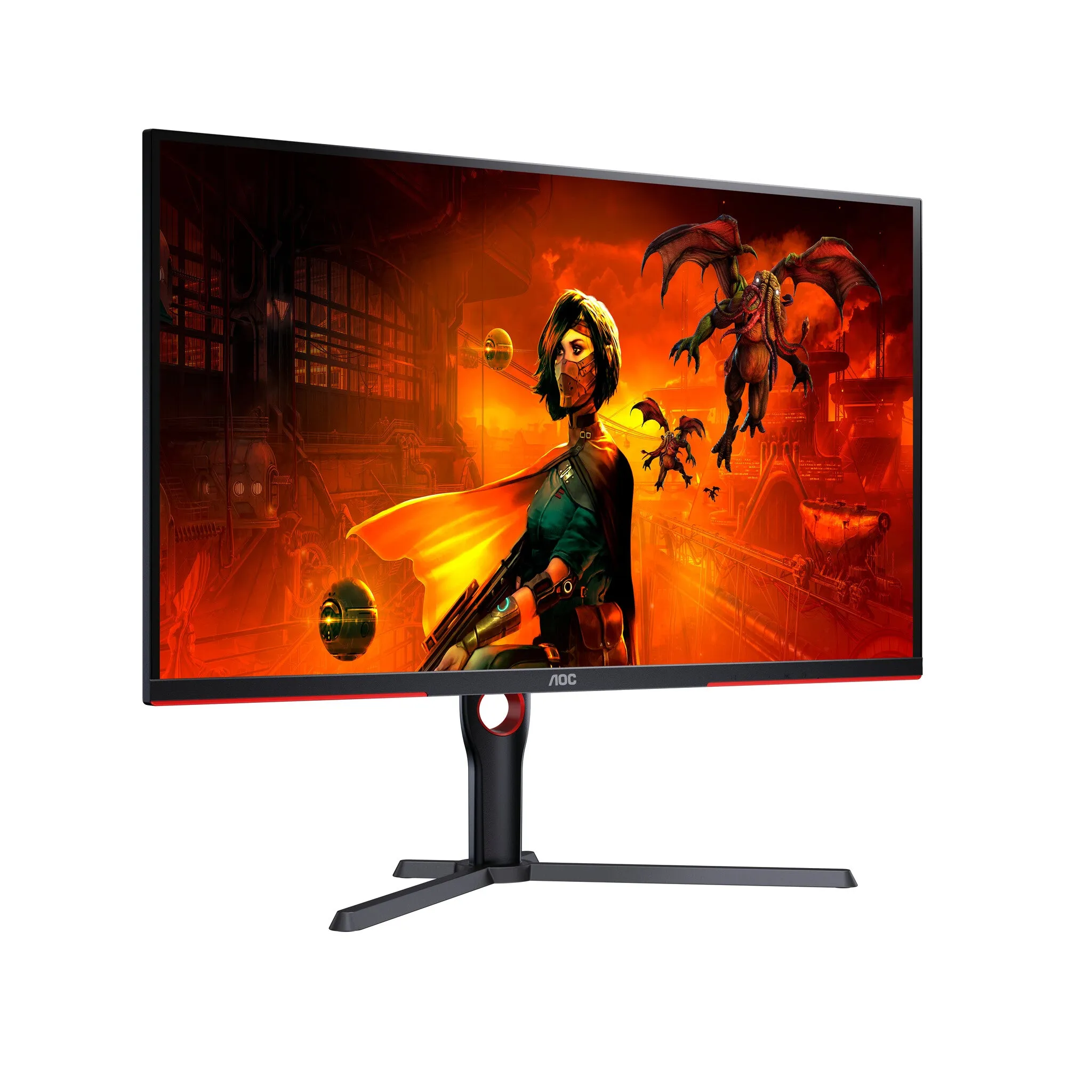 AOC G3 U32G3X/BK 31.5" 4K Ultra HD Gaming Monitor - 144Hz, 1ms, IPS, G-Sync, Height Adjustable, Speakers, Black and Red