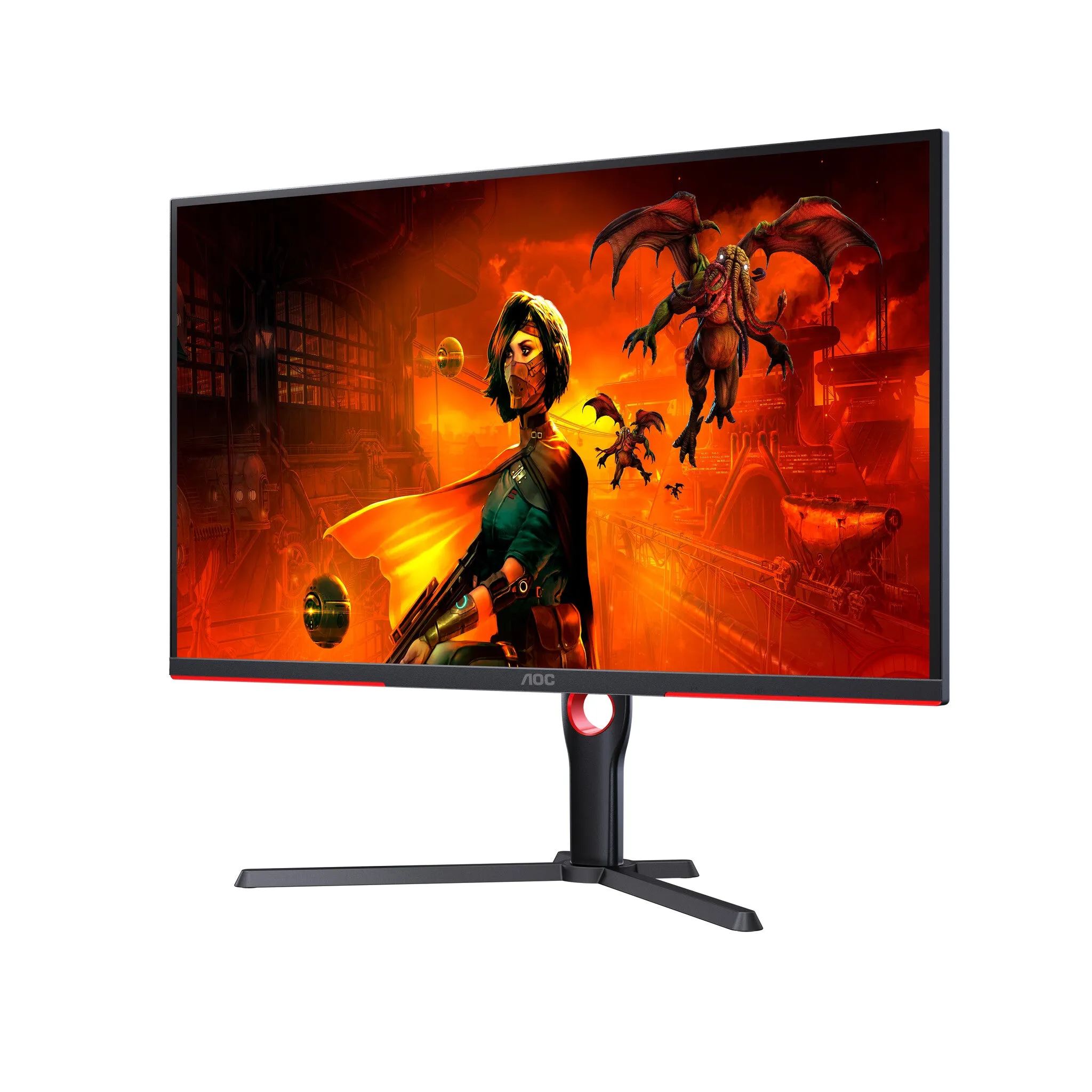 AOC G3 U32G3X/BK 31.5" 4K Ultra HD Gaming Monitor - 144Hz, 1ms, IPS, G-Sync, Height Adjustable, Speakers, Black and Red