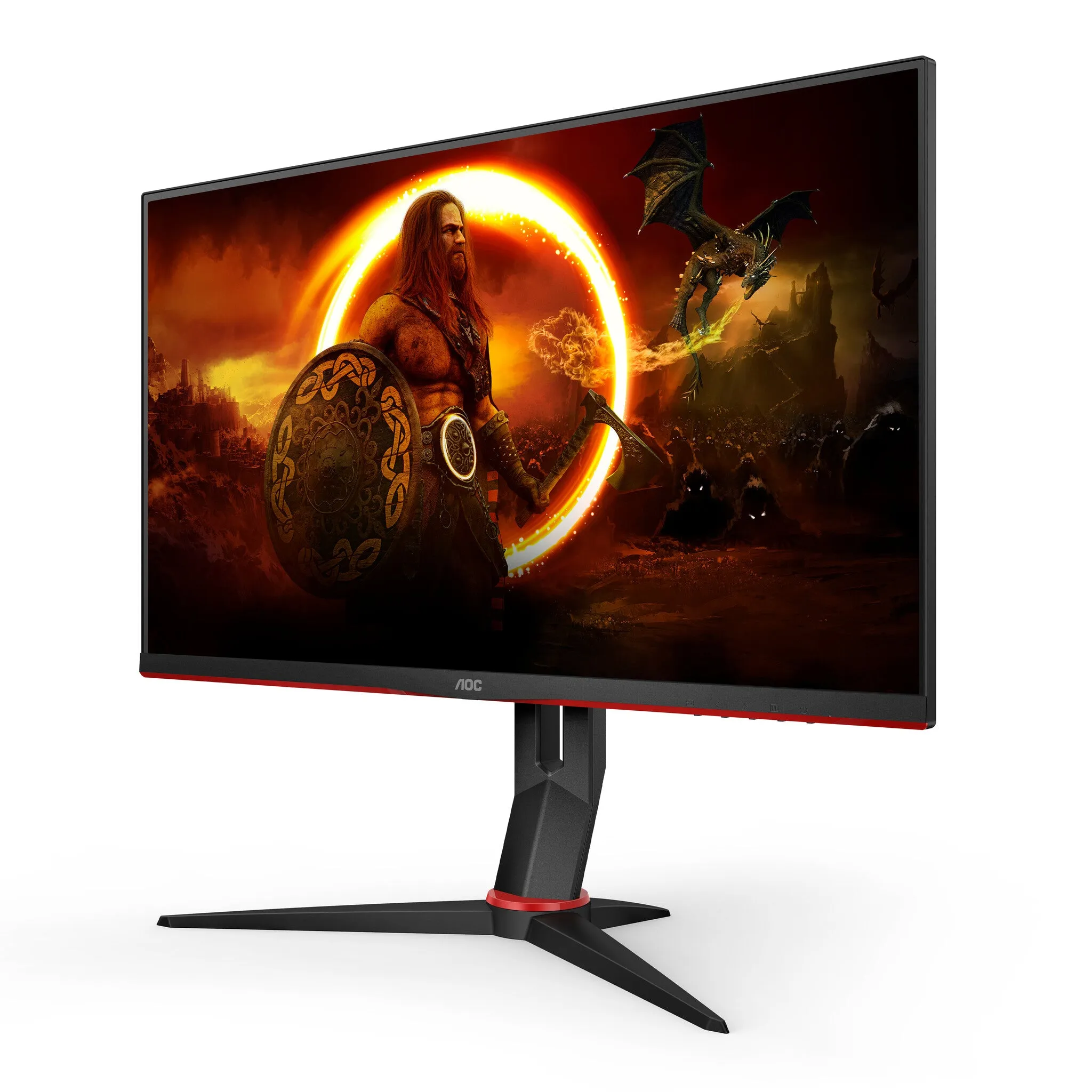 AOC Q27G2S/EU 27" Quad HD Gaming Monitor - 165Hz, 1ms, IPS, G-Sync Compatible, Height Adjustable, Speakers, Black and Red