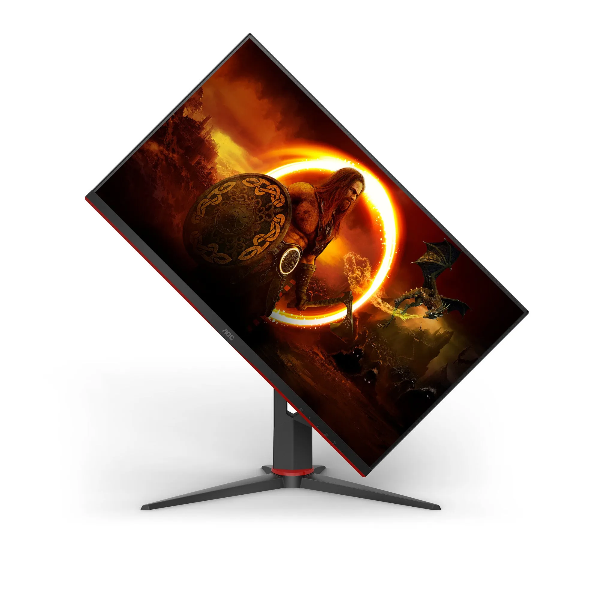 AOC Q27G2S/EU 27" Quad HD Gaming Monitor - 165Hz, 1ms, IPS, G-Sync Compatible, Height Adjustable, Speakers, Black and Red