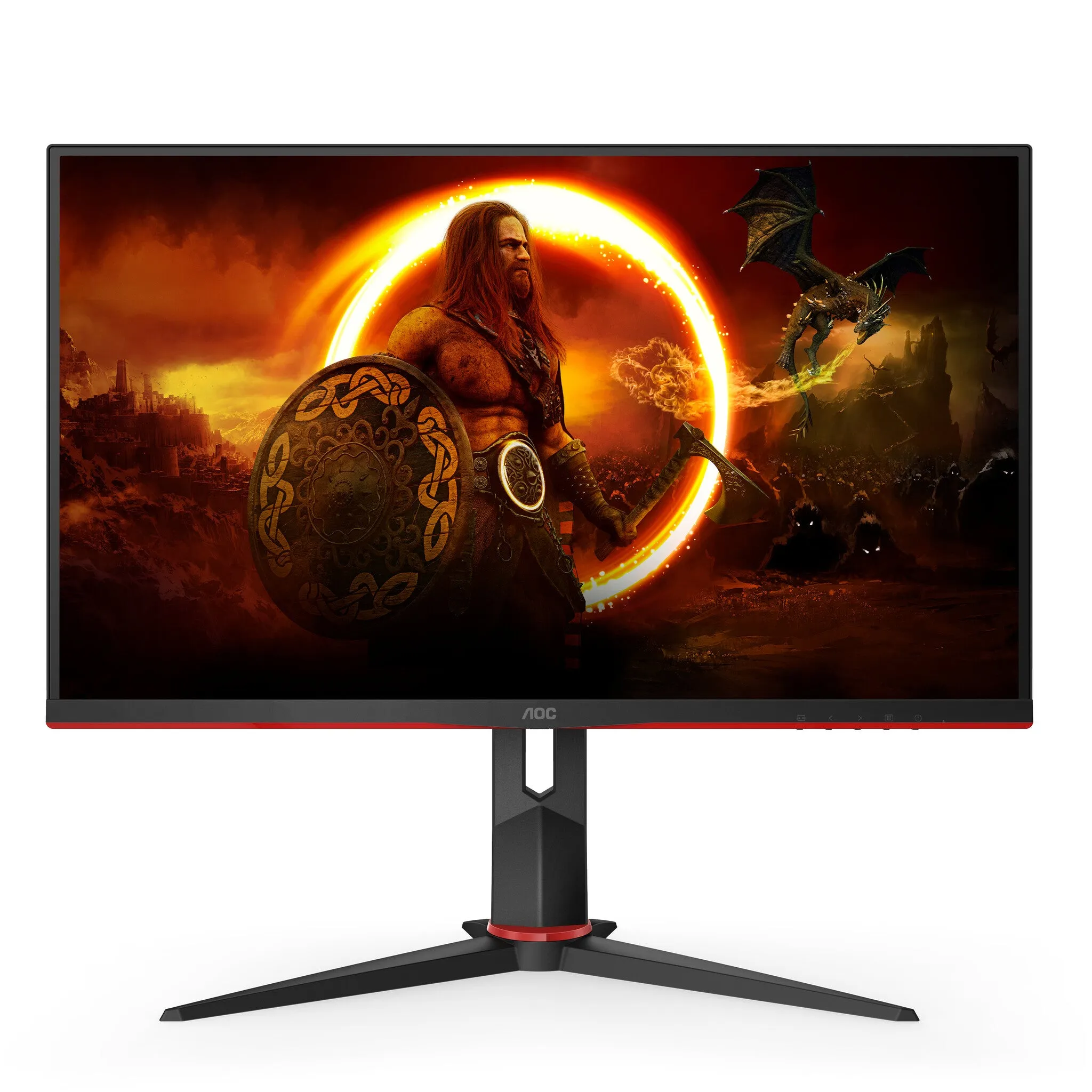 AOC Q27G2S/EU 27" Quad HD Gaming Monitor - 165Hz, 1ms, IPS, G-Sync Compatible, Height Adjustable, Speakers, Black and Red