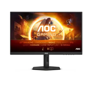 AOC Q27G4X 27" Quad HD Gaming Monitor - 180Hz, 1ms, Fast IPS, Adaptive Sync, Height Adjustable, Black