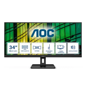 AOC U34E2M 34" Wide Quad HD Monitor - 75Hz, 4ms, VA, Black