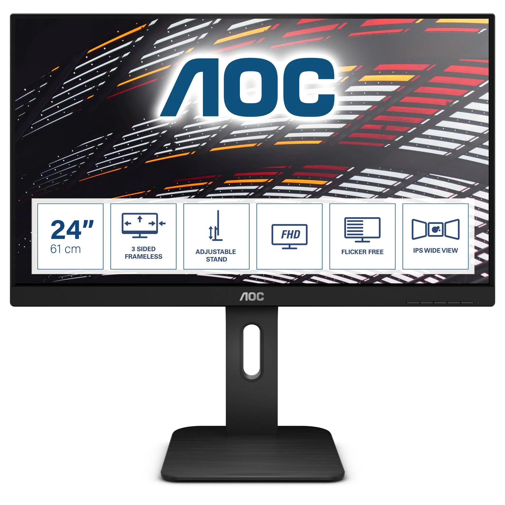 AOC X24P1 24" WUXGA Monitor - 60Hz, 4ms, IPS, Height Adjustable, Speakers, Black
