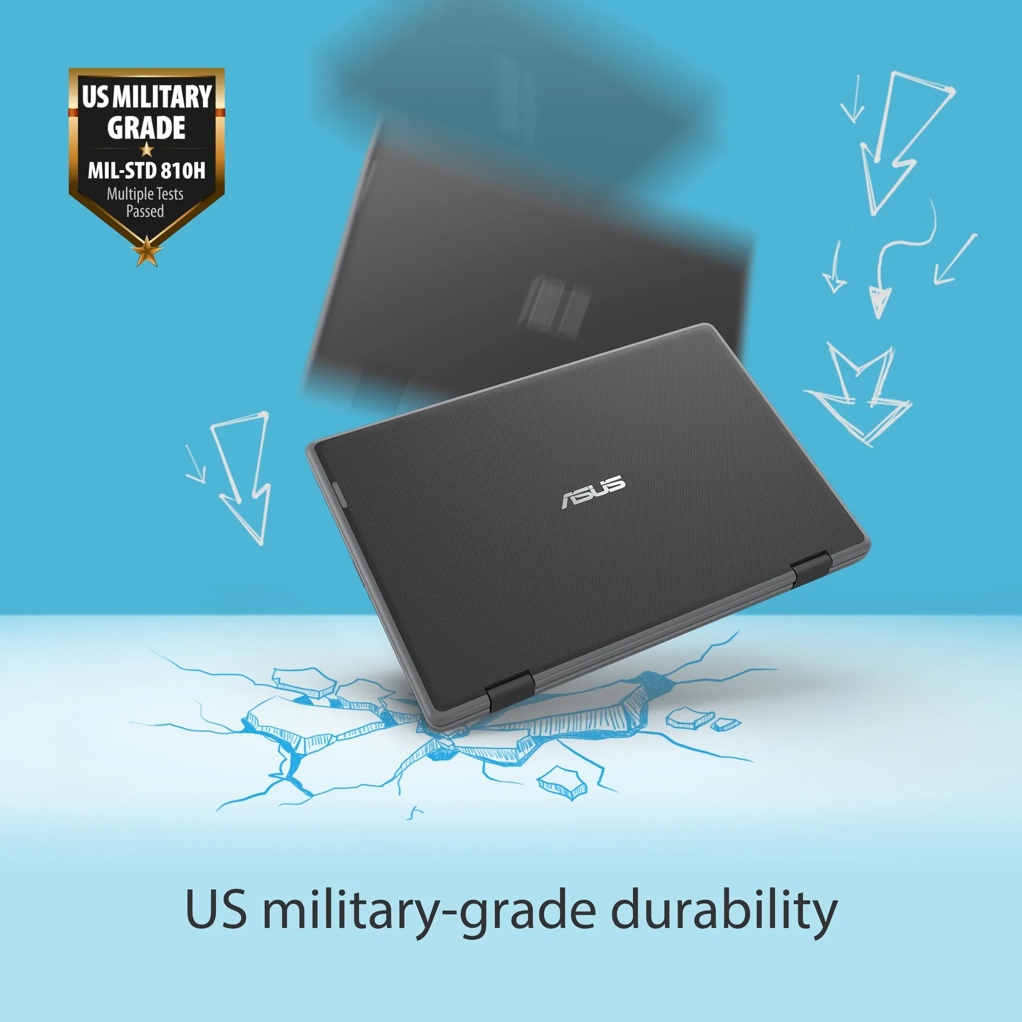 ASUS BR1100FKA-BP0543XA 11.6" 2-in-1 Laptop - Intel Pentium Silver N6000, 4GB RAM, 128GB eMMC, Touchscreen, Windows 11 Pro Education, Grey