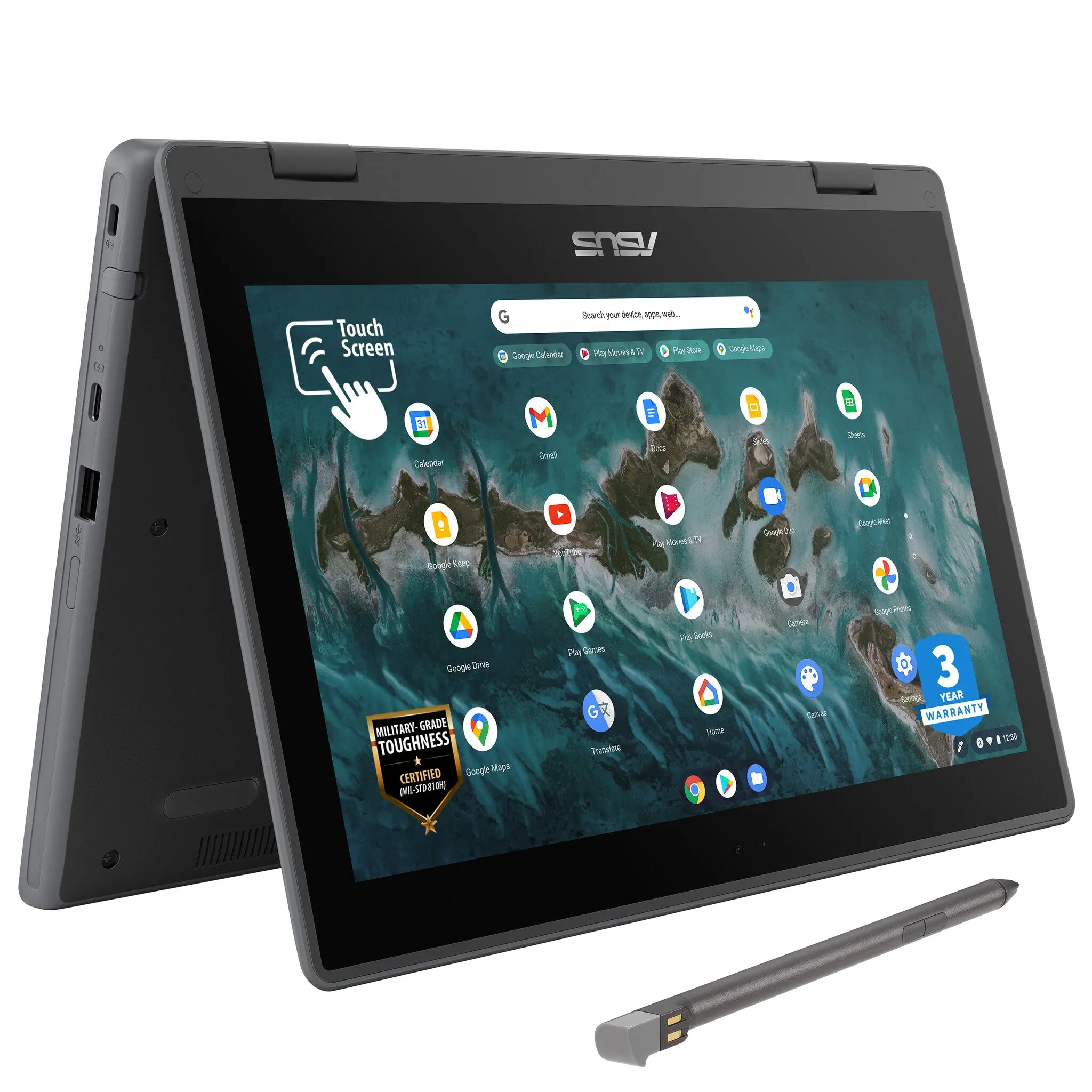 ASUS Chromebook Flip CR1 CR1100FKA-BP0166 11.6" Chromebook - Intel Celeron N4500, 4GB RAM, 64GB eMMC, Touchscreen, ChromeOS, Grey