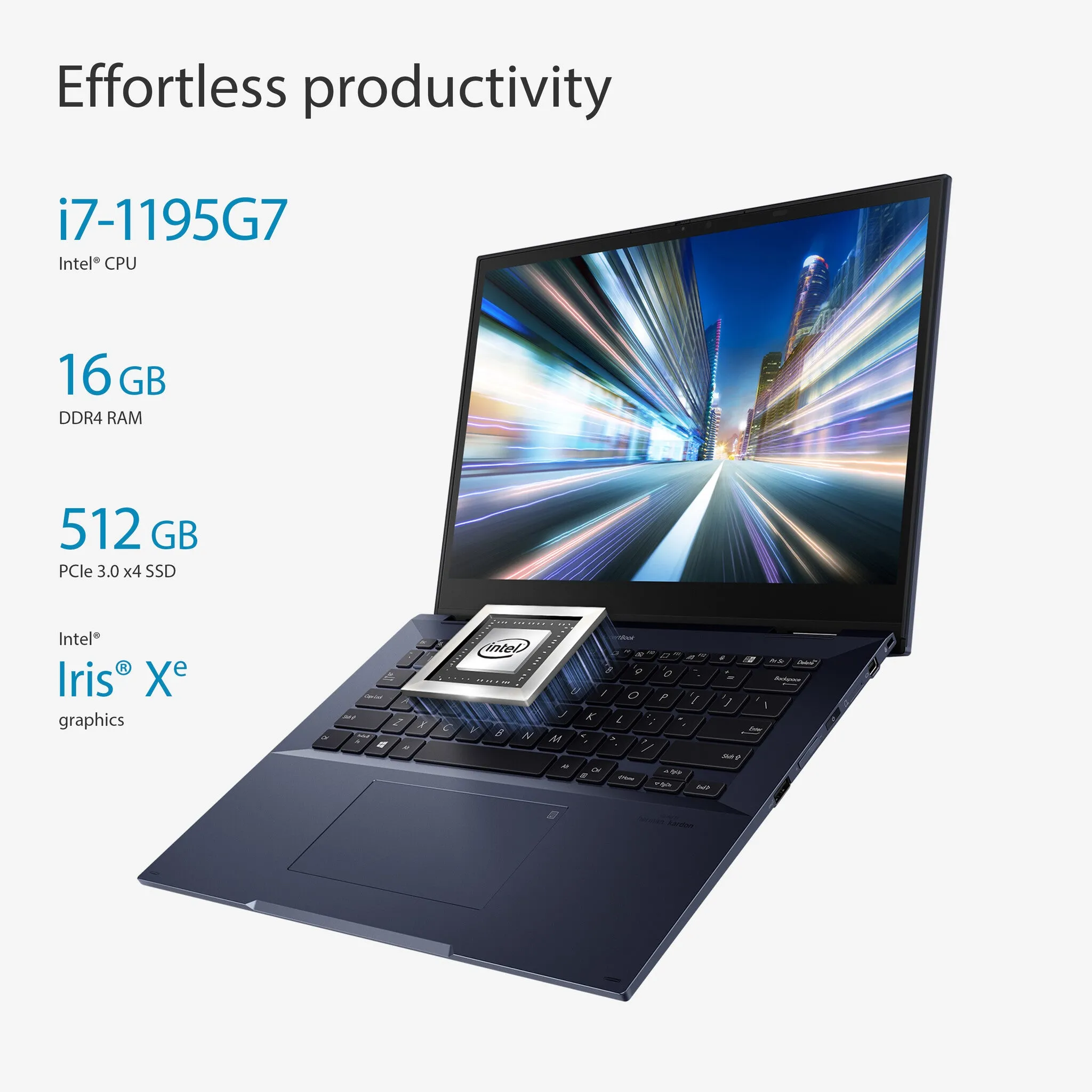 ASUS ExpertBook B7402FEA 14" 2-in-1 Laptop - Intel Core i7-1195G7, 16GB RAM, 512GB SSD, Touchscreen, Windows 10 Pro, Black