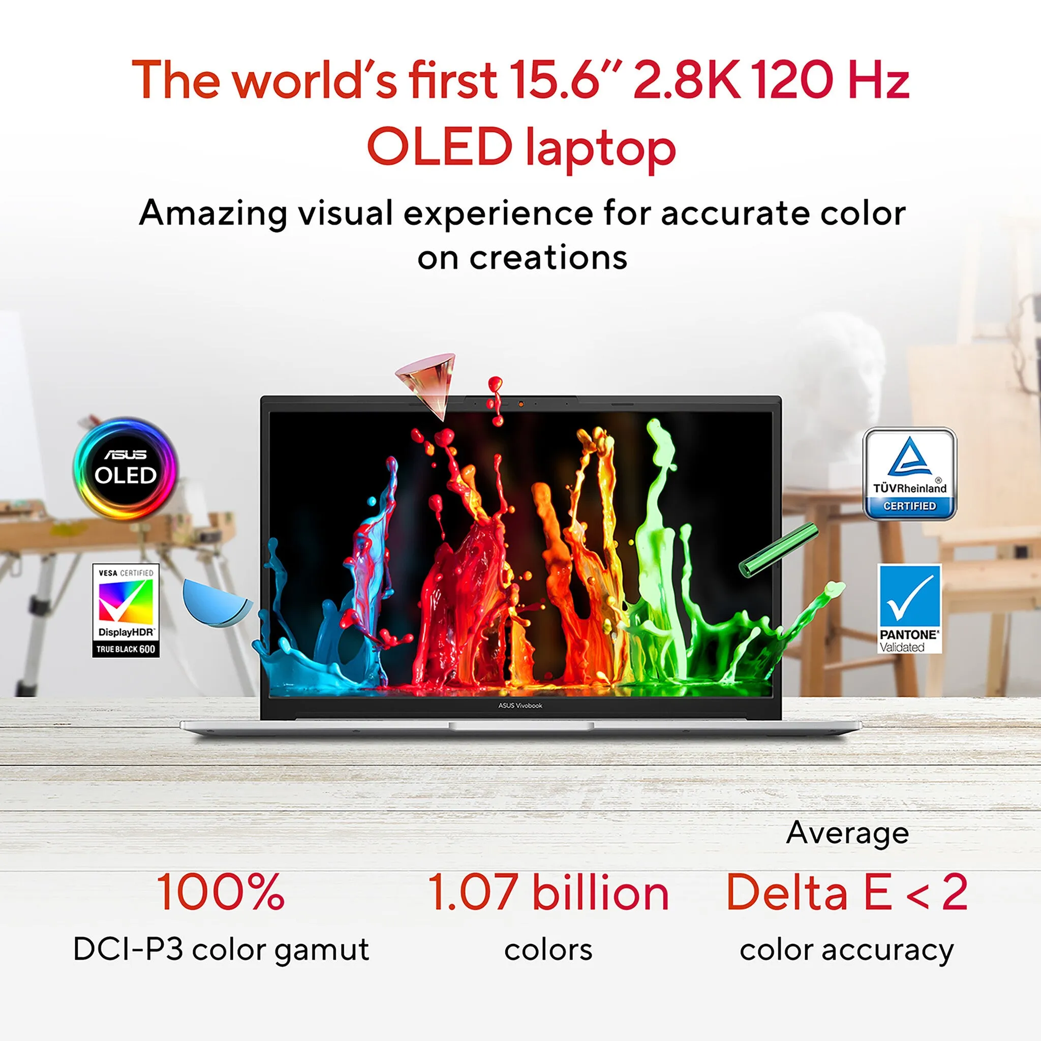 ASUS Vivobook Pro 15 M6500RE-MA055W 15.6" Gaming Laptop - AMD Ryzen 9 6900HX, RTX 3050 Ti, 16GB RAM, 1TB SSD, OLED, Windows 11 Home, Silver