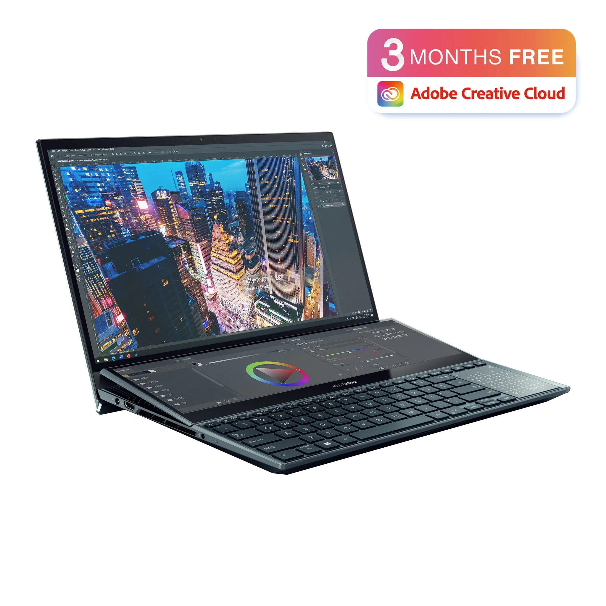 ASUS Zenbook Pro Duo UX582HM-H2901W 15.6" Laptop - Intel Core i9-11900H, 32GB RAM, 1TB SSD, Touchscreen OLED, Windows 11 Home, Blue