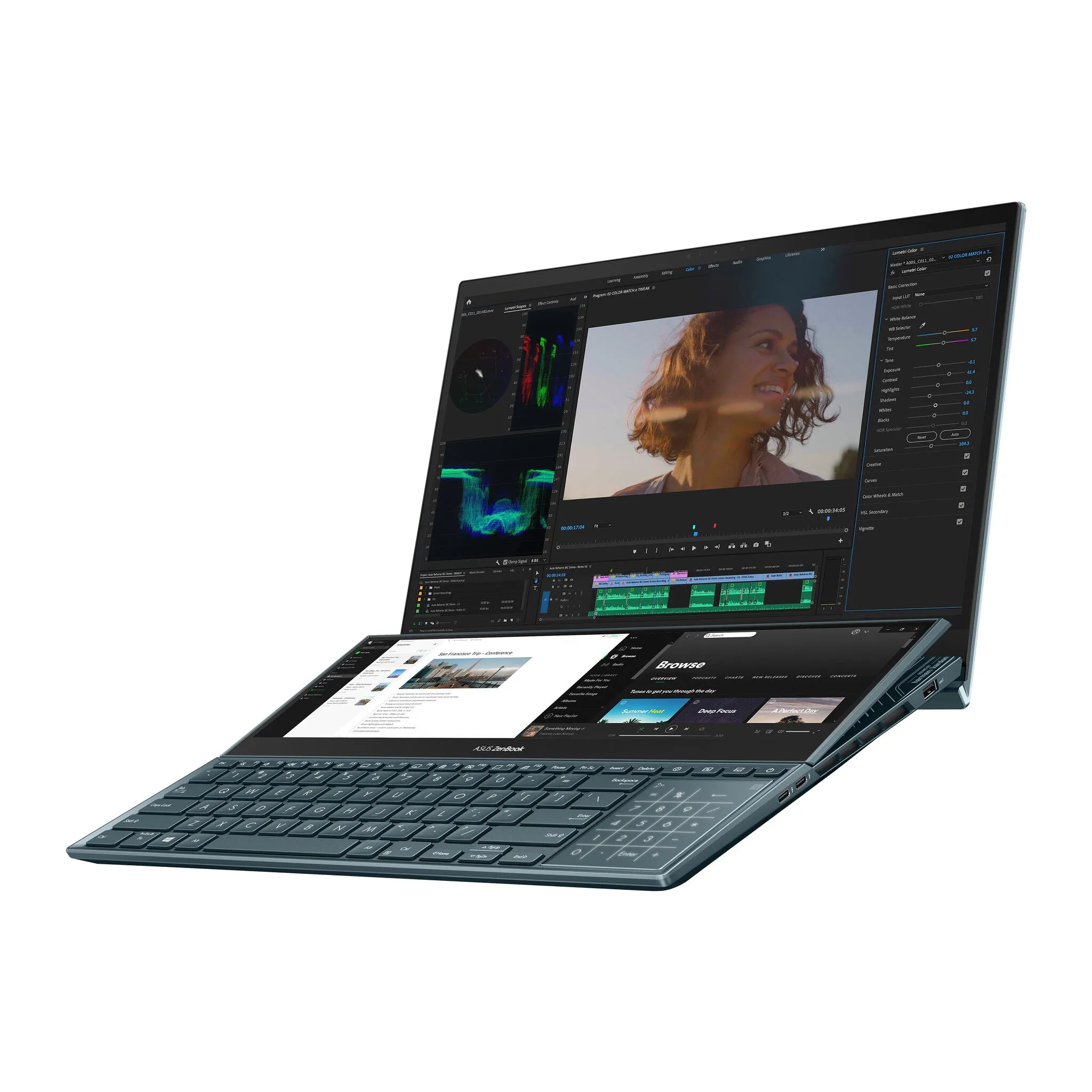 ASUS Zenbook Pro Duo UX582HM-H2901W 15.6" Laptop - Intel Core i9-11900H, 32GB RAM, 1TB SSD, Touchscreen OLED, Windows 11 Home, Blue