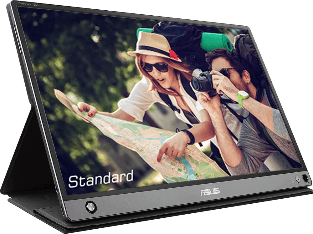 ASUS ZenScreen Touch MB16AMT 15.6" Full HD Monitor - 5ms, IPS, Built-in Speakers, Black and Grey