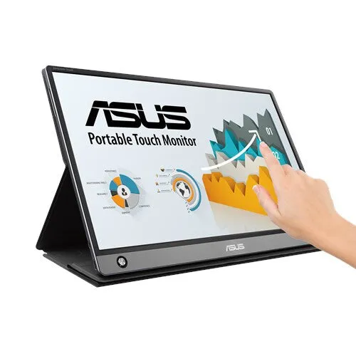 ASUS ZenScreen Touch MB16AMT 15.6" Full HD Monitor - 5ms, IPS, Built-in Speakers, Black and Grey
