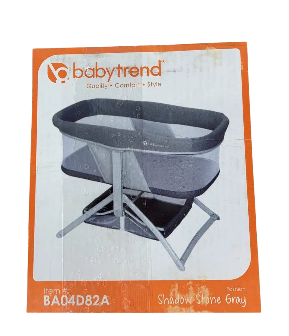 Baby Trend Quick-Fold 2-in-1 Rocking Bassinet, Shadow Stone Gray