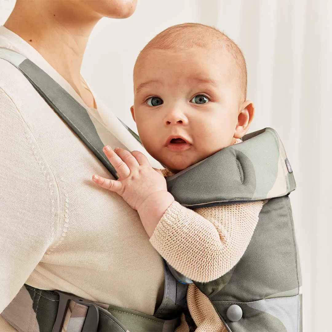 BabyBjrn Mini Baby Carrier - Khaki/Green Print - Cotton