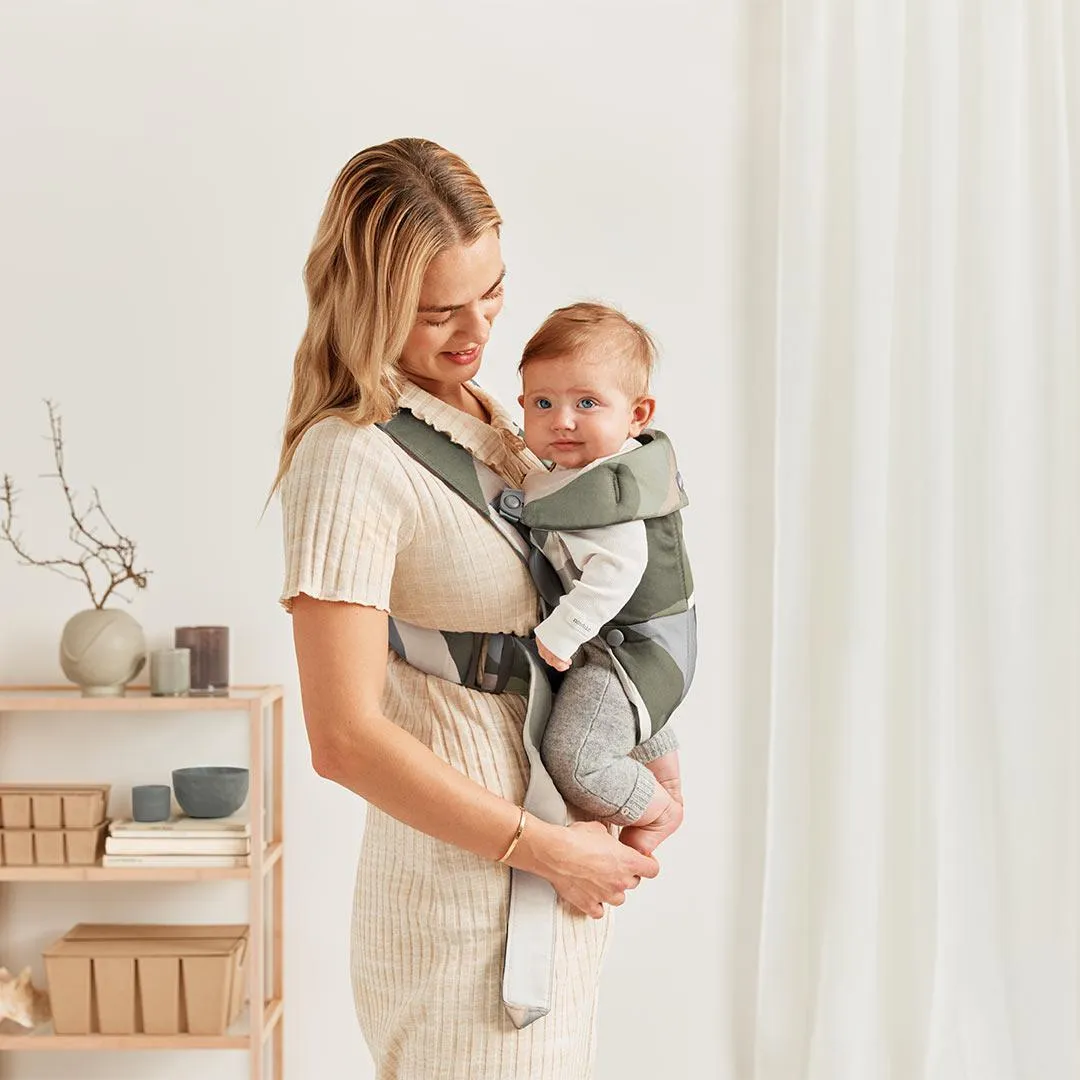 BabyBjrn Mini Baby Carrier - Khaki/Green Print - Cotton