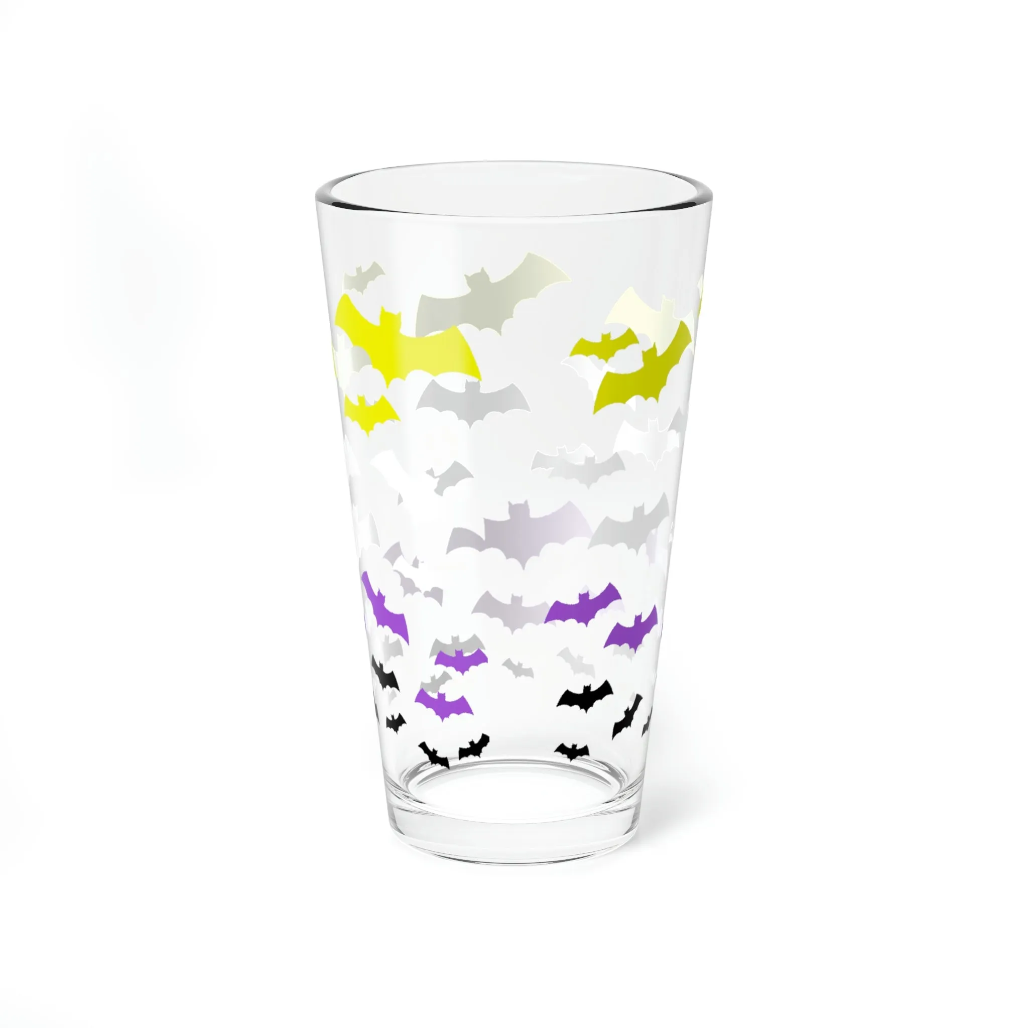 Batty Non-Binary Pride Pint Glass - 16oz - NB Goth Bats Tumbler - LGBTQ