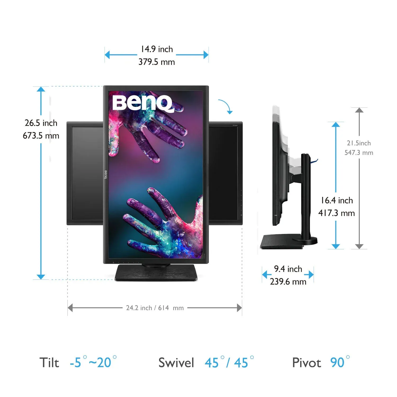 BenQ PD2700Q 27" Quad HD Monitor - 60Hz, 4ms, IPS, Height Adjustable, Speakers, Black