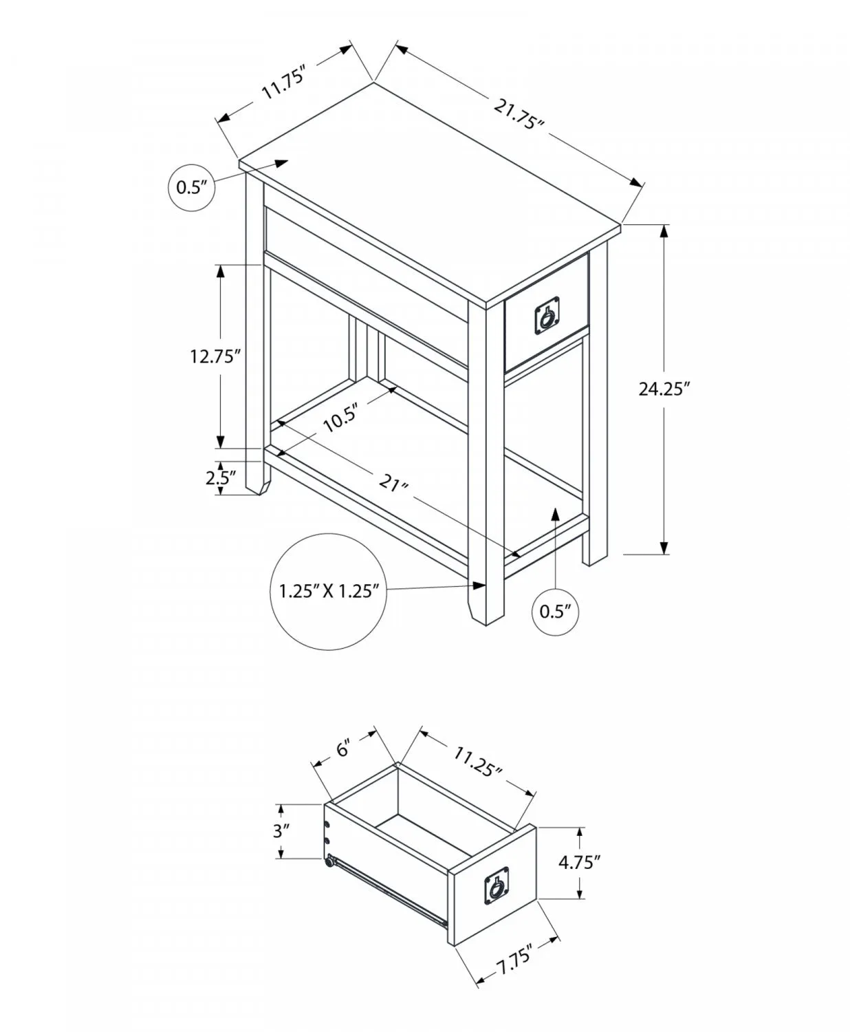 Brisa Side Table - Espresso