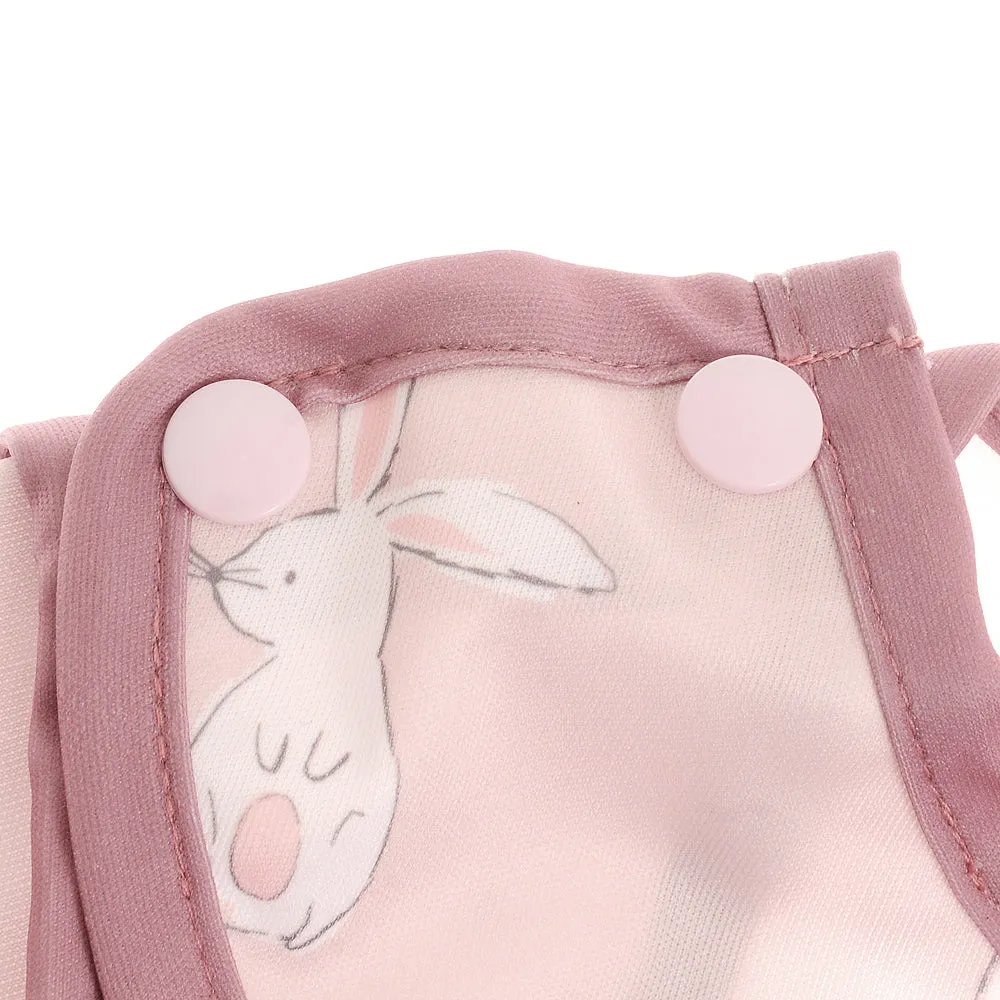 Bunnies Coverall Feeding Bib | Pink