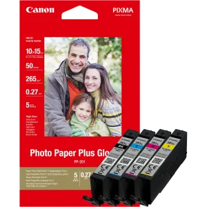 Canon CLI-581XL BK/C/M/Y High Yield Ink Cartridge   Photo Paper Value Pack