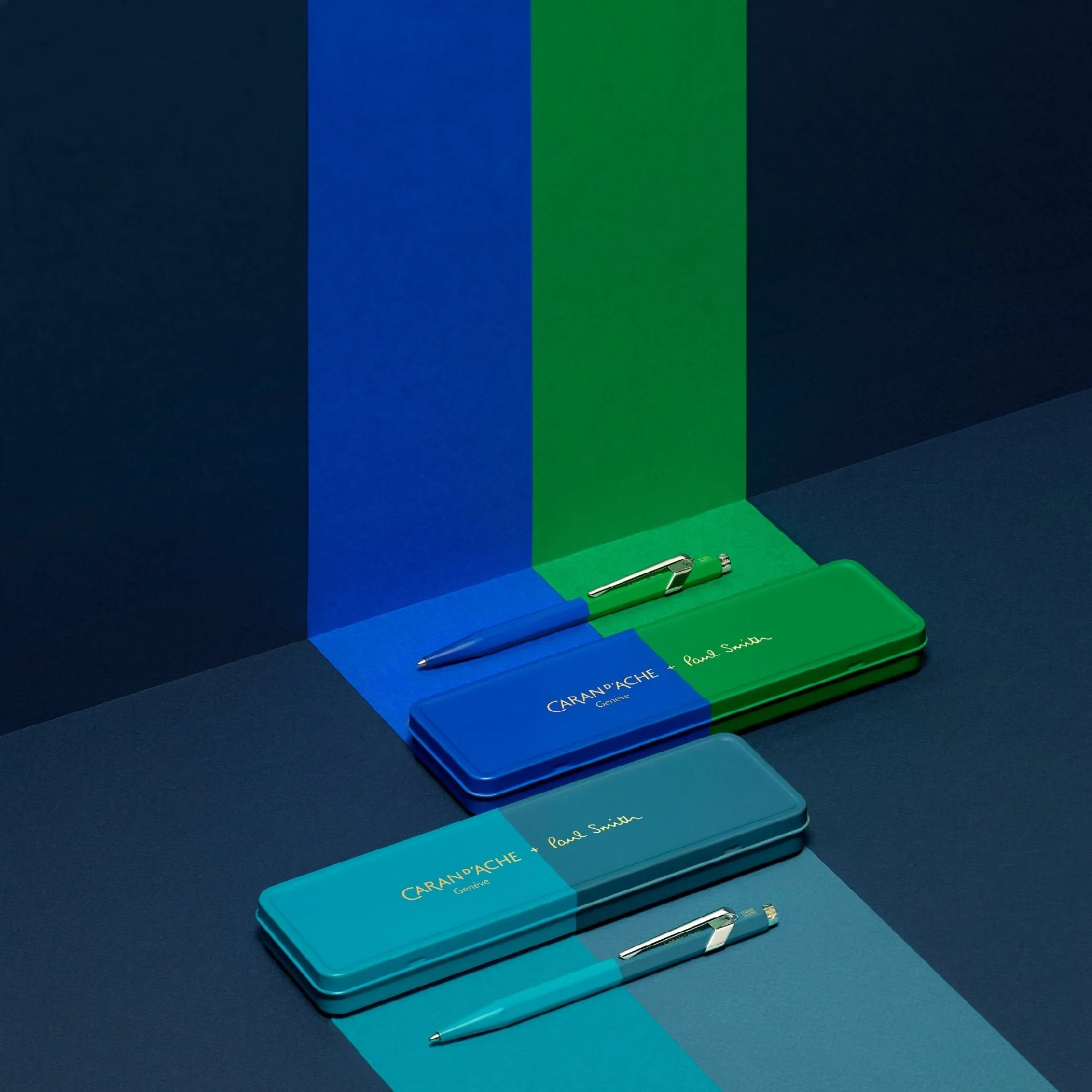 Caran d'Ache 849 Ballpoint Pen | Cobalt & Emerald