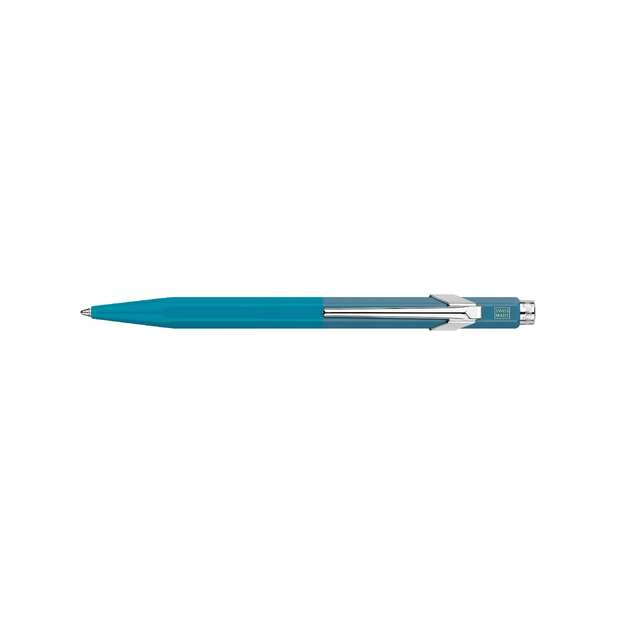 Caran d'Ache 849 Ballpoint Pen | Cyan & Steel