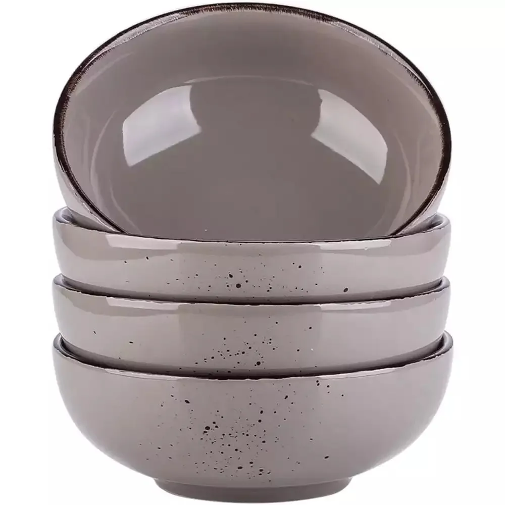 Ceramic Round Bowl with Base 4pc