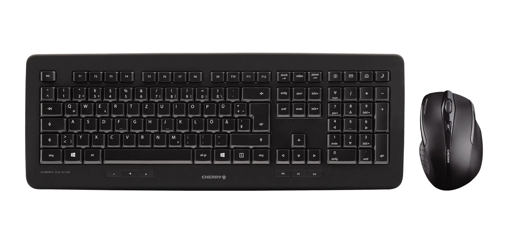 CHERRY DW 5100 Wireless Keyboard & Mouse Set, Black, USB (UK)