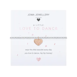 Children's A Little 'Love To Dance' Bracelet | Silver & Rose Gold Plated