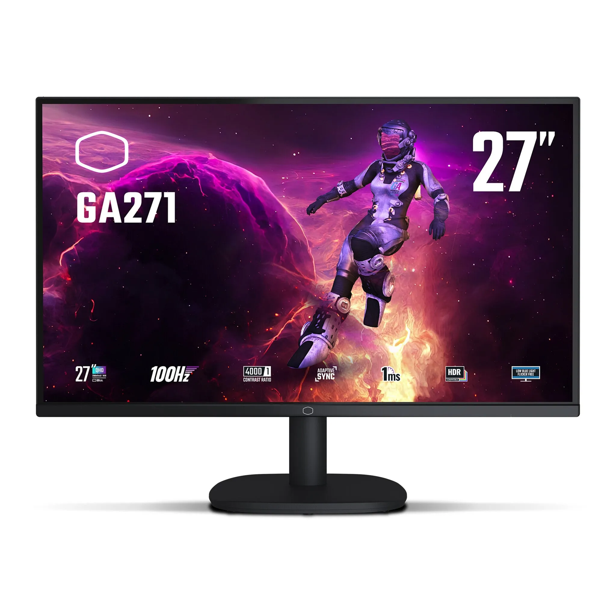 Cooler Master Gaming GA271 27" Wide Quad HD Monitor - 100Hz, 1ms, VA, Adaptive Sync, Black