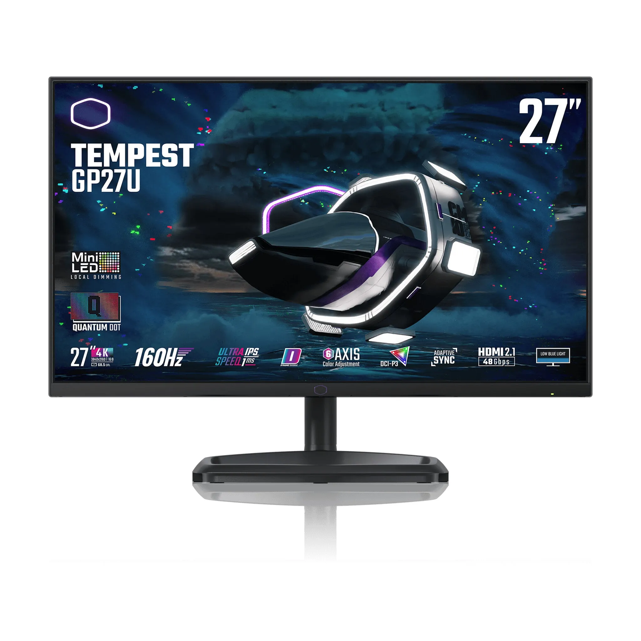 Cooler Master Tempest GP27U 27" 4K Ultra HD Gaming Monitor - 160Hz, 1ms, IPS, Adaptive Sync, Height Adjustable, Speakers, Black