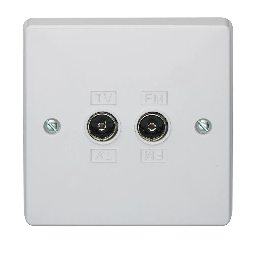 Crabtree Capital 7266 2 Gang Co-Axial Socket Direct Connection
