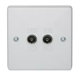 Crabtree Capital 7266 2 Gang Co-Axial Socket Direct Connection