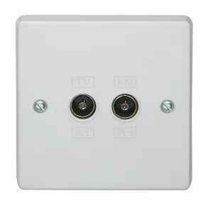Crabtree Capital 7268 2 Gang Co-Axial Socket Isolated