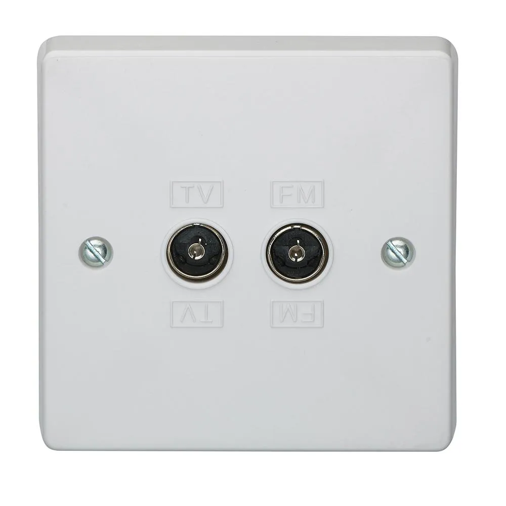 Crabtree Capital 7268 2 Gang Co-Axial Socket Isolated