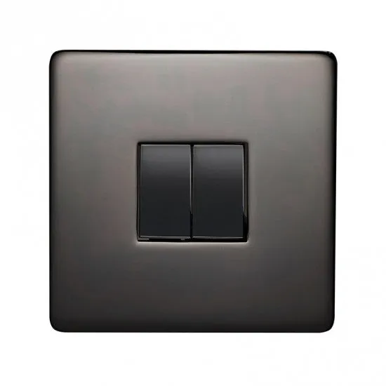 Crabtree Platinum 7172-BKN 2 Gang Switch Black Nickel
