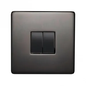 Crabtree Platinum 7172-BKN 2 Gang Switch Black Nickel