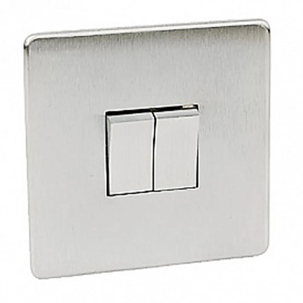 Crabtree Platinum 7172-SC 2 Gang Switch Satin Chrome