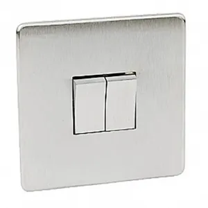 Crabtree Platinum 7172-SC 2 Gang Switch Satin Chrome