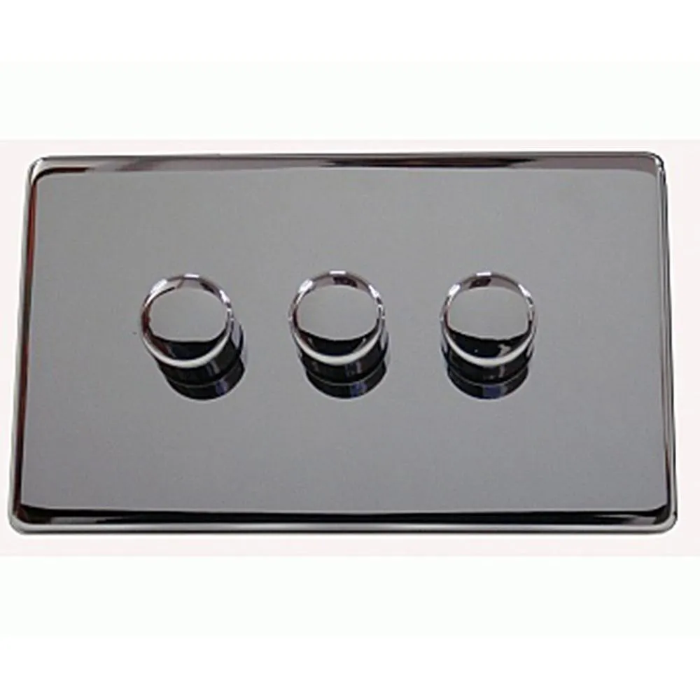 Crabtree Platinum 7250-D3-BKN 3 Gang Dimmer Black Nickel