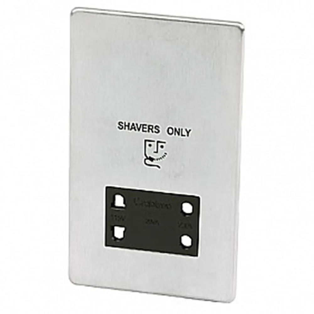 Crabtree Platinum 7411-SC Shaver Socket Satin Chrome