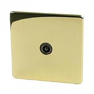Crabtree Platinum 7765-PB Tv Socket Platinum Brass
