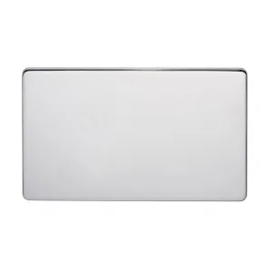 Crabtree Platinum 7777-HPC 2 Gang Blank Plate Highly Polished Chrome