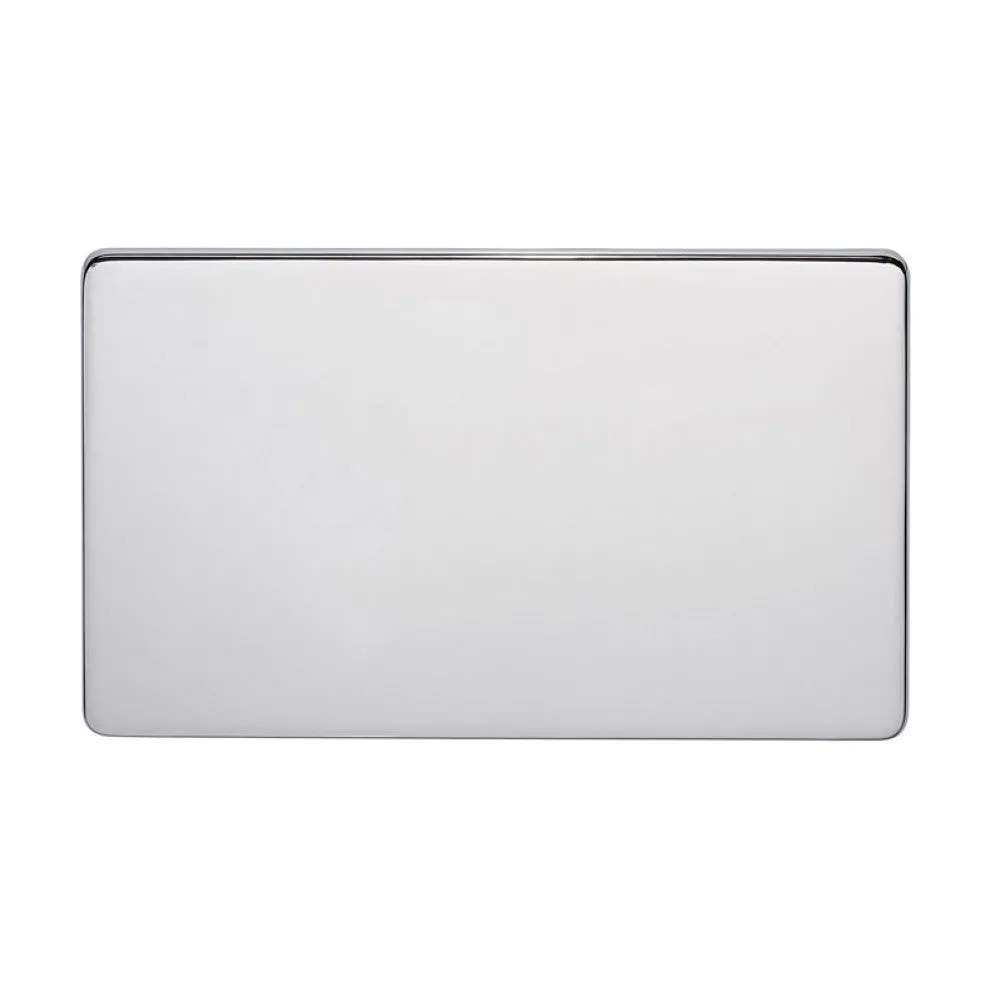 Crabtree Platinum 7777-HPC 2 Gang Blank Plate Highly Polished Chrome