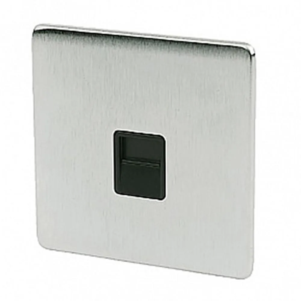 Crabtree Platinum 7784-SC Telephone Socket Master Satin Chrome