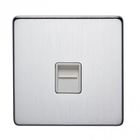 Crabtree Platinum 7784-SC Telephone Socket Master Satin Chrome