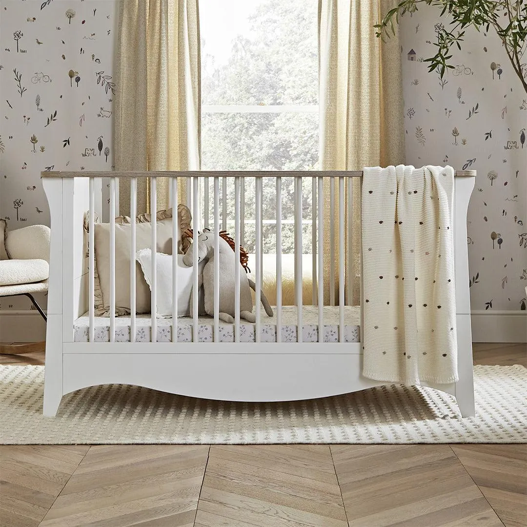 CuddleCo Clara Cot Bed - White/Ash