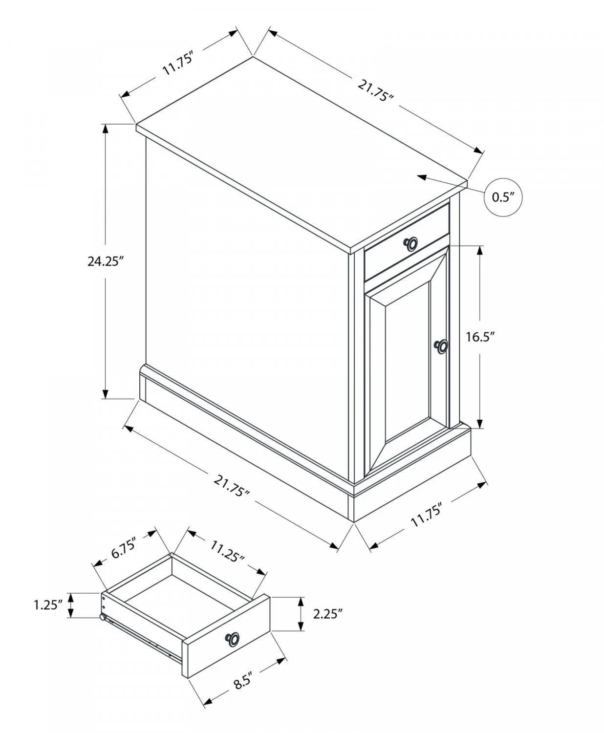 Cyris Side Table - Espresso
