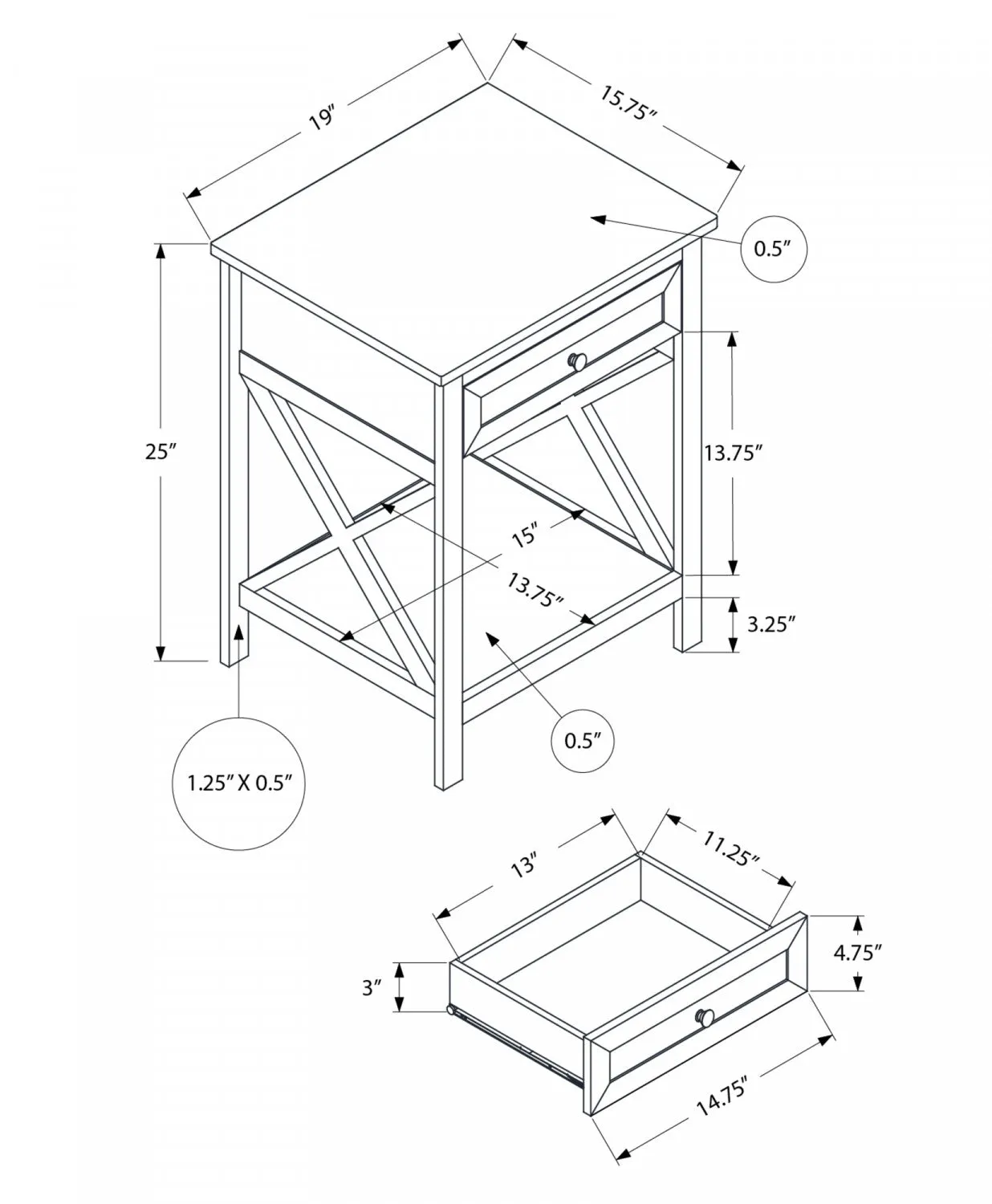 Deanne Side Table - Black