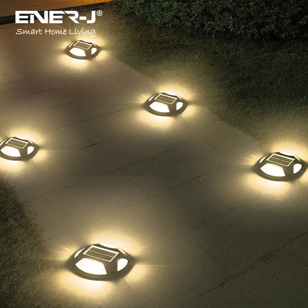 Ener J Smart Solar Powered LED Floor Lights 6000K   Blue- 2 Piece